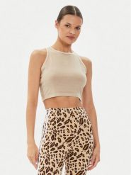 Adidas Top Essentials+ IR5996 Beżowy Slim Fit. Brązowe topy adidas, m, bez wzorów, z bawełny, bez kołnierzyka, bez ramiączek. Za 89.99 zł.