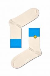 Happy Socks skarpetki Happy Blocked kolor beżowy. Brązowe skarpetki Happy Socks, bez wzorów. Za 49.99 zł.
