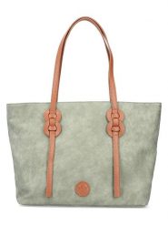 Rieker Torebka w kolorze zielono-jasnobrązowym - 41 x 27 x 10 cm rozmiar: onesize. Brązowe shopper bag Rieker, bez wzorów, z materiału, na ramię, bez dodatków. Za 122.38 zł.