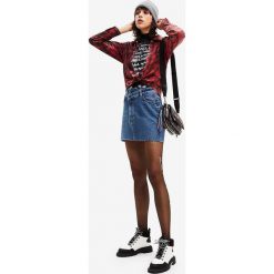 Desigual spódnica jeansowa mini prosta. Niebieskie spódnice Desigual, na co dzień, s, bez wzorów, z bawełny, mini, proste. W wyprzedaży za 259.99 zł.