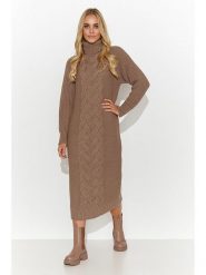 Makadamia Sukienka dzianinowa w kolorze jasnobrązowym rozmiar: onesize. Brązowe sukienki Makadamia, bez wzorów, z dzianiny, bez kołnierzyka, bez ramiączek, maxi. Za 169.67 zł.