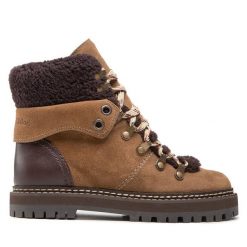 Trapery See By Chloé. Brązowe traperki See By Chloé, bez wzorów, bez obcasa, bez zapięcia. Za 2,809.00 zł.