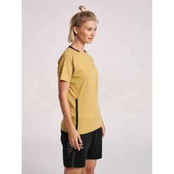 Koszulka damska Hummel hmlCIMA. Brązowe t-shirty sportowe Hummel, xs, bez wzorów, z bawełny, bez ramiączek, na fitness i siłownię. Za 176.50 zł.