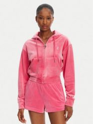 Juicy Couture Bluza Iccle JCWAS125308 Różowy Loose Fit. Czerwone bluzy Juicy Couture, xs, bez wzorów, z syntetyku, bez kaptura. Za 289.99 zł.
