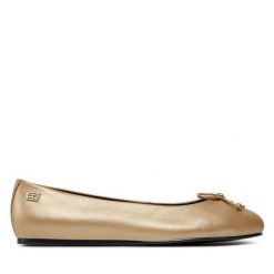 Baleriny Tommy Hilfiger. Żółte baleriny Tommy Hilfiger, bez wzorów, bez obcasa, bez zapięcia. Za 509.99 zł.