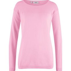 Sweter w strukturalny wzór bonprix jasnoróżowy kryształowy. Swetry marki INESIS. Za 74.99 zł.