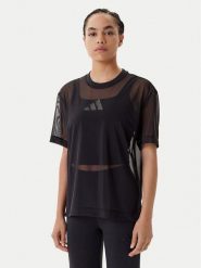 Adidas T-Shirt ALL SZN Soft Lux Mesh JM3737 Czarny Loose Fit. Czarne t-shirty adidas, xl, bez wzorów, z meshu, bez kołnierzyka, bez ramiączek. Za 179.99 zł.