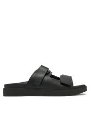 Calvin Klein Sandały Flat Adj Slide Eyelet HW0HW02489 Czarny. Czarne sandały Calvin Klein, bez wzorów, ze skóry, bez obcasa, na płaskiej podeszwie, bez zapięcia. Za 569.99 zł.