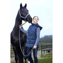Damska długa kurtka jeździecka bez rękawów Equipage Jill. Niebieskie kurtki EQUIPAGE, m, bez wzorów, bez kaptura. Za 438.00 zł.