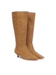 LAUREN RALPH LAUREN Kozaki Frncsa Tl Hl 802P15726003 Brązowy jasny. Brązowe kozaki Lauren Ralph Lauren, bez wzorów, ze skóry, bez obcasa, na szpilce, bez zapięcia. Za 1,299.00 zł.