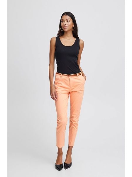 B.young Spodnie chino w kolorze pomarańczowym rozmiar: 38. Pomarańczowe chinosy b.young, bez wzorów, ze skóry. Za 70.41 zł.