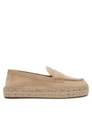 LAUREN RALPH LAUREN Espadryle Luize 802953958007 Beżowy. Brązowe espadryle Lauren Ralph Lauren, bez wzorów, ze skóry, bez obcasa. Za 479.99 zł.