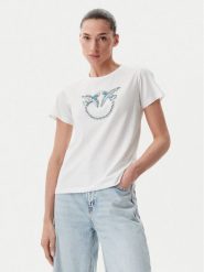 PINKO T-Shirt Quentin 100535 A2G7 Biały Regular Fit. Białe t-shirty Pinko, s, bez wzorów, z bawełny, bez kołnierzyka, bez ramiączek. Za 389.99 zł.