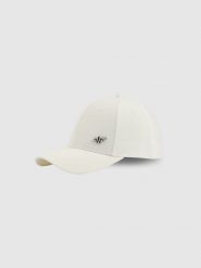 4F Czapka z daszkiem strapback uniseks - biała XS/S (56cm). Białe czapki z daszkiem 4f, bez wzorów, klasyczne. Za 69.99 zł.
