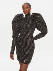 ROTATE Sukienka koktajlowa 112027100 Czarny Slim Fit. Czarne sukienki ROTATE, bez wzorów, z bawełny, wizytowe, bez kołnierzyka, bez ramiączek. Za 919.99 zł.