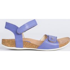 Sandały na korku - skóra naturalna - model 343 - kolor liliowy (38). Białe sandały Zapato, bez wzorów, z jeansu, boho, bez obcasa, na płaskiej podeszwie, bez zapięcia. W wyprzedaży za 269.10 zł.
