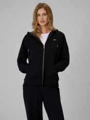 4F Bluza dresowa loose z kapturem damska - czarna L. Czarne bluzy z kapturem 4f, l, bez wzorów, z dresówki, z kapturem. Za 159.99 zł.