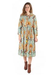 Isla Bonita by SIGRIS Sukienka w kolorze turkusowym rozmiar: XL. Niebieskie sukienki Isla Bonita by SIGRIS, xl, bez wzorów, z bawełny, bez kołnierzyka, bez ramiączek, midi. Za 182.61 zł.