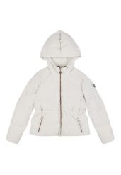 Kurtka puchowa Emporio Armani 6DFB02 FNDMZ white. Białe kurtki Emporio Armani, l, bez wzorów, z materiału, eleganckie, bez kaptura. Za 938.00 zł.