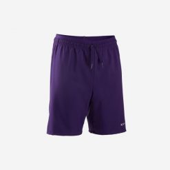 Spodenki piłkarskie dla dzieci Kipsta Viralto Club. Fioletowe szorty KIPSTA, bez wzorów, z elastanu, sportowe. Za 39.99 zł.