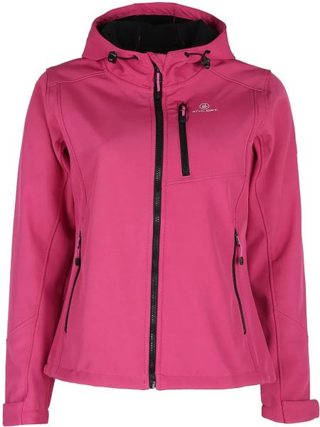 Damska kurtka softshell Athl. dpt. Octavia Fuksja Róż. Czerwone kurtki Givova, na jesień, l, bez wzorów, z elastanu, klasyczne, bez kaptura. Za 255.99 zł.