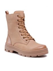 Lasocki Trzewiki WI23-PUSZAN-16 Beżowy. Brązowe botki Lasocki, bez wzorów, z nubiku, bez obcasa, na płaskiej podeszwie, bez zapięcia. Za 159.99 zł.