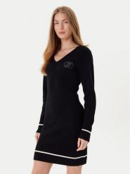 Liu Jo Sukienka dzianinowa TF5253 MS63L Czarny Regular Fit. Czarne sukienki Liu Jo, l, bez wzorów, z dzianiny, bez kołnierzyka, bez ramiączek. Za 499.99 zł.