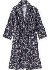 Szlafrok z frotte. Białe szlafroki damskie bonprix, z aplikacjami, z bawełny, bez ramiączek. Za 149.99 zł.