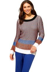 WITT WEIDEN Sweter w kolorze czerwono-niebieskim rozmiar: 42. Czerwone swetry WITT WEIDEN, bez wzorów, ze splotem, bez ramiączek. Za 109.52 zł.