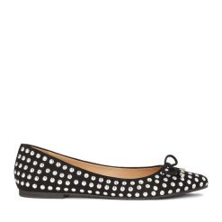 Baleriny Kazar. Czarne baleriny Kazar, bez wzorów, ze lnu, bez obcasa, bez zapięcia. Za 384.00 zł.