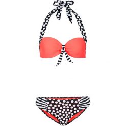 Bikini na fiszbinach (2 części) bonprix koralowo-czarny. Bikini marki bonprix. Za 99.99 zł.