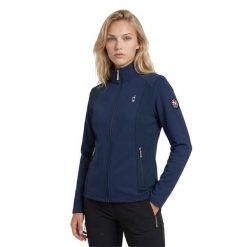 Bluza trekkingowa damska na zamek DIANE. Niebieskie bluzy bez kaptura Aulp, m, bez wzorów, z dzianiny, bez kaptura, outdoorowe. Za 299.35 zł.