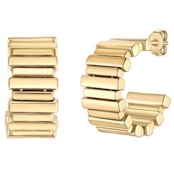 Yokoamii Kolczyki kólka z pozlacanego mosiadzu Kolczyki koła 1 ct Damski. Żółte kolczyki Yokoamii, pozłacane. Za 159.99 zł.