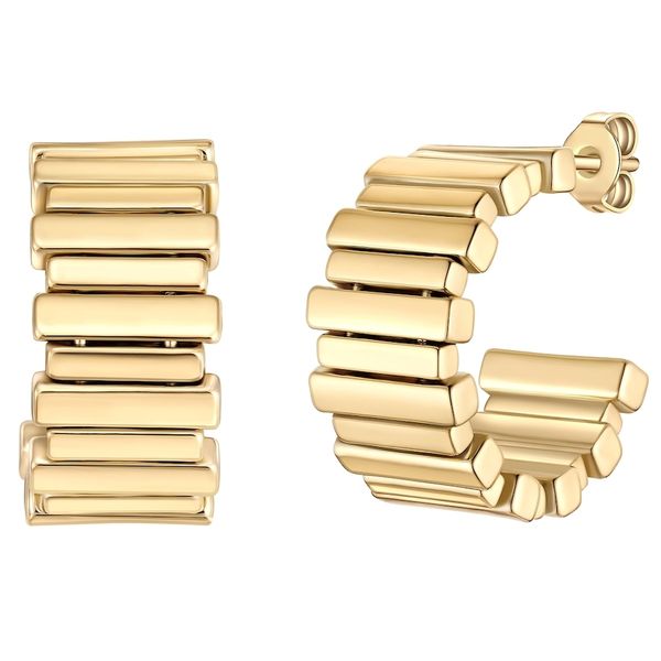 Yokoamii Kolczyki kólka z pozlacanego mosiadzu Kolczyki koła 1 ct Damski. Żółte kolczyki Yokoamii, pozłacane. Za 159.99 zł.