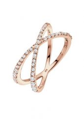 Elli Damski pierścionek skręcony X z kryształami z cyrkoniami w srebrze próby 925 Sterling Silver Pierścionki 1 ct. Szare pierścionki Elli, z cyrkonią, srebrne. Za 378.99 zł.