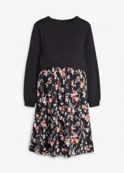 Sukienka 2 w 1 ciążowa i do karmienia piersią, z bluzą (komplet 2-cz.). Czarne bluzy bonprix, bez wzorów, bez kaptura. Za 149.99 zł.