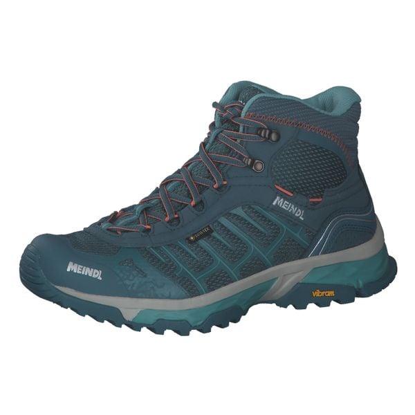 Buty turystyczne damskie Meindl Finale Lady Mid z membraną Gore -Tex. Niebieskie buty trekkingowe MEINDL, bez wzorów, z gore-texu, bez zapięcia, trekkingowe, gore-tex. Za 1,099.00 zł.