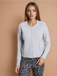 Sweter na zamek - szary. Szare swetry Sinsay, l, bez wzorów, bez ramiączek. Za 49.99 zł.