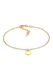 Elli Damski bransoletka płytka, okrągła, moneta, basic, regulowana w pozłacanym srebrze 925 Sterling Silver Bransoletki 1 ct. Szare bransoletki Elli, pozłacane. Za 208.99 zł.