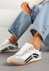 Białe Sneakersy Typu Klasyczne Tenisówki Zdobione Przeszyciami Zardiva. Białe trampki Renee, z aplikacjami, z jeansu, eleganckie, bez zapięcia. W wyprzedaży za 63.99 zł.
