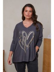 Curvy Lady Sweter w kolorze antracytowym rozmiar: 40/42. Czarne swetry Curvy Lady, bez wzorów, z wełny, klasyczne, bez ramiączek. Za 118.56 zł.