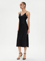 Armani Exchange Sukienka koktajlowa 8NYA59 YNZ5Z 1200 Czarny Regular Fit. Czarne sukienki Armani Exchange, bez wzorów, z syntetyku, wizytowe, bez kołnierzyka, bez ramiączek. Za 489.99 zł.
