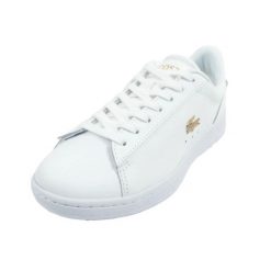 Damskie Skórzane Buty Treningowe Carnaby Set. Białe buty treningowe Lacoste, bez wzorów, z materiału, bez zapięcia. Za 729.99 zł.
