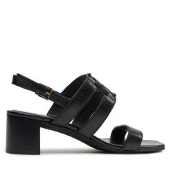 Sandały Tory Burch. Czarne sandały Tory Burch, bez wzorów, bez obcasa, na słupku, bez zapięcia. Za 1,739.00 zł.