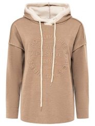 Zwillingsherz Bluza "Positive Mind" w kolorze jasnobrązowym rozmiar: L/XL. Brązowe bluzy Zwillingsherz, l, bez wzorów, z kapturem. Za 215.21 zł.