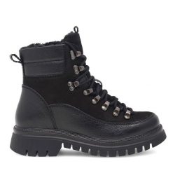 Trapery Lasocki. Czarne traperki Lasocki, bez wzorów, bez obcasa, bez zapięcia. Za 223.99 zł.