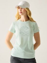 Regatta Koszulka funkcyjna "Fingal" w kolorze miętowym rozmiar: 38. Zielone t-shirty sportowe Regatta, bez wzorów, z materiału, bez ramiączek, outdoorowe. Za 52.42 zł.
