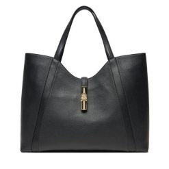 Torebka Furla. Czarne shopper bag Furla, bez wzorów, bez dodatków. Za 1,459.00 zł.