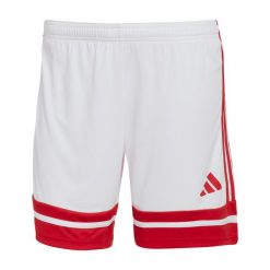 Spodenki damskie adidas Squadra. Białe szorty sportowe adidas, bez wzorów, z dzianiny, na fitness i siłownię. Za 71.99 zł.