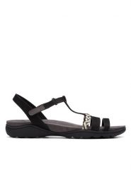 Clarks Sandały Amanda Tealite 26171125 Czarny. Czarne sandały Clarks, bez wzorów, z nubiku, bez obcasa, na płaskiej podeszwie, bez zapięcia. Za 349.99 zł.